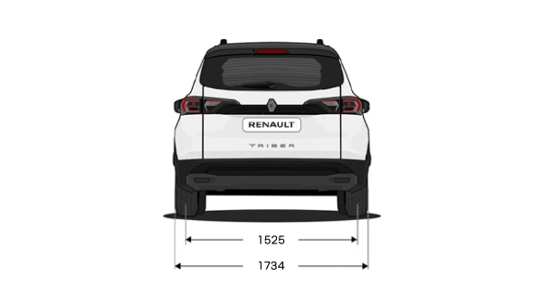 Renault Triber - dimensões traseira